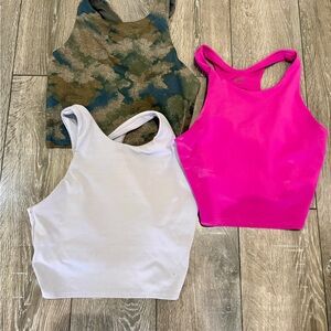 Set of 3 Athleta Womens Conscious Crop Sports Bra Tops, S